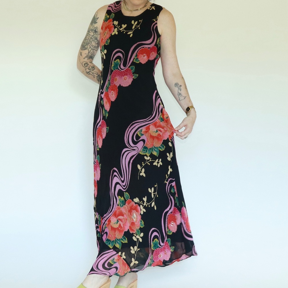 American Angel - FLORAL BEADED Y2K Dress - Medium